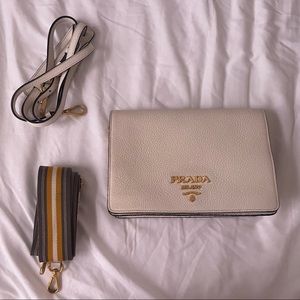 Prada Dual Strap Flap crossbody Bag